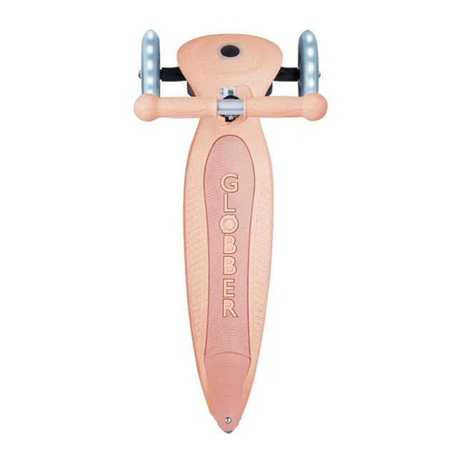 Foldable eco scooter with 3 wheels GLOBBER JUNIOR FOLDABLE LIGHTS ECOLOGIC - peach color