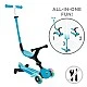 Folding scooter 5 in 1 GLOBBER GO UP ACTIVE LIGHTS 360° - aqua