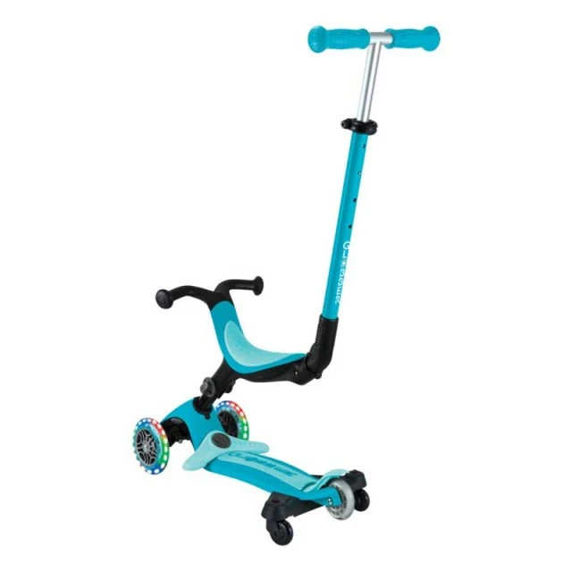 Folding scooter 5 in 1 GLOBBER GO UP ACTIVE LIGHTS 360° - aqua