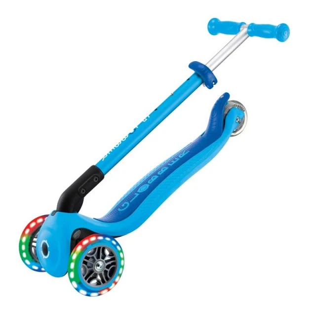 Folding scooter GLOBBER PRIMO FOLDABLE LIGHTS - sky blue