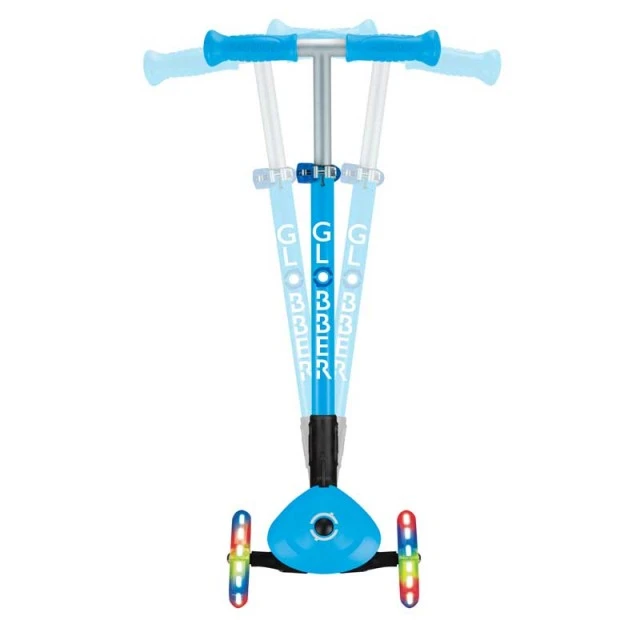 Folding scooter GLOBBER PRIMO FOLDABLE LIGHTS - sky blue