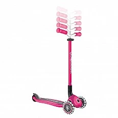 Globber Master lights three-wheeled folding scooter - pink