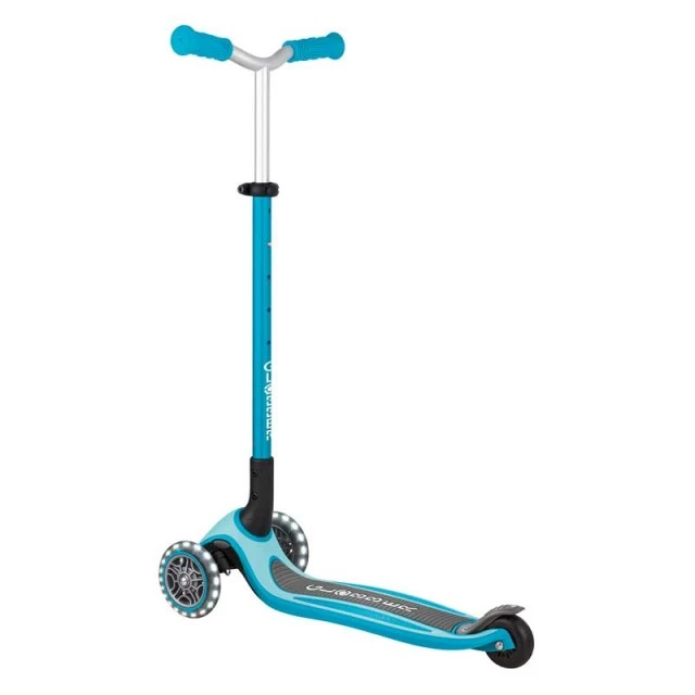 Globber Master lights three-wheeled folding scooter - blue