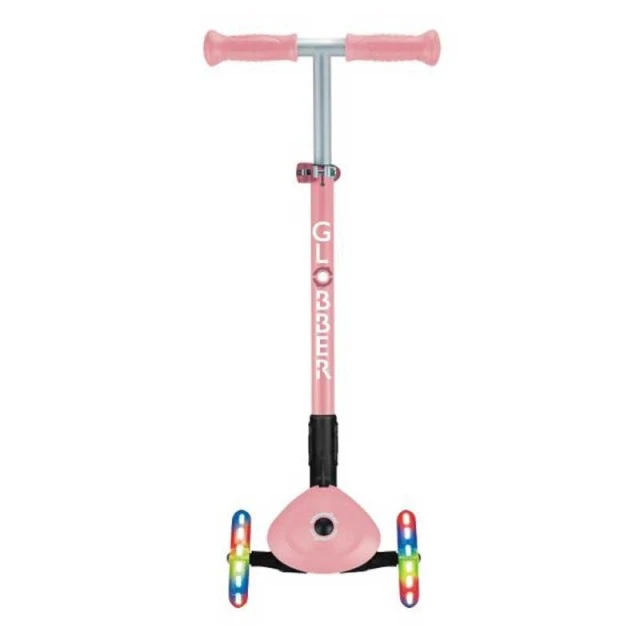 GLOBBER PRIMO FOLDABLE LIGHTS foldable scooter with light-up wheels, pink
