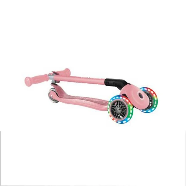 GLOBBER PRIMO FOLDABLE LIGHTS foldable scooter with light-up wheels, pink