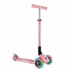 GLOBBER PRIMO FOLDABLE LIGHTS foldable scooter with light-up wheels, pink