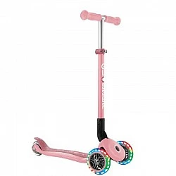 GLOBBER PRIMO FOLDABLE LIGHTS foldable scooter with light-up wheels, pink
