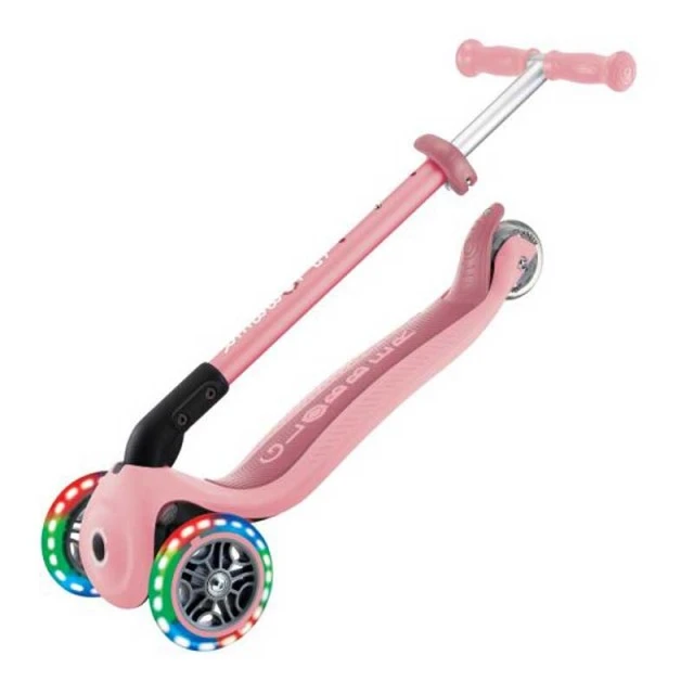 GLOBBER PRIMO FOLDABLE LIGHTS foldable scooter with light-up wheels, pink