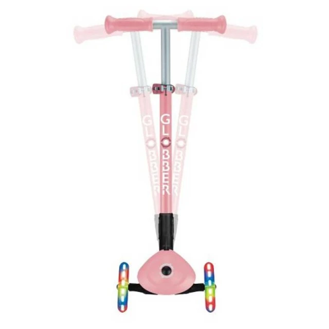 GLOBBER PRIMO FOLDABLE LIGHTS foldable scooter with light-up wheels, pink