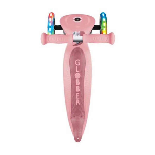 GLOBBER PRIMO FOLDABLE LIGHTS foldable scooter with light-up wheels, pink