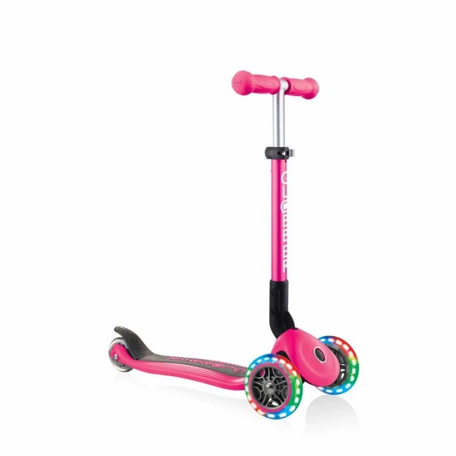 Сгъваема тротинетка със светещи колела, Globber Junior - 2+ г., розова