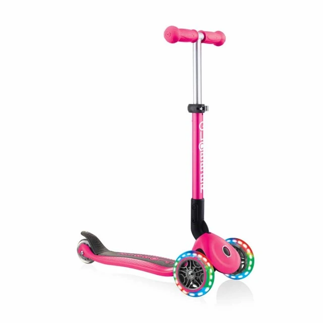 Сгъваема тротинетка със светещи колела, Globber Junior - 2+ г., розова