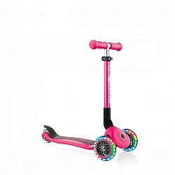 Сгъваема тротинетка със светещи колела, Globber Junior - 2+ г., розова