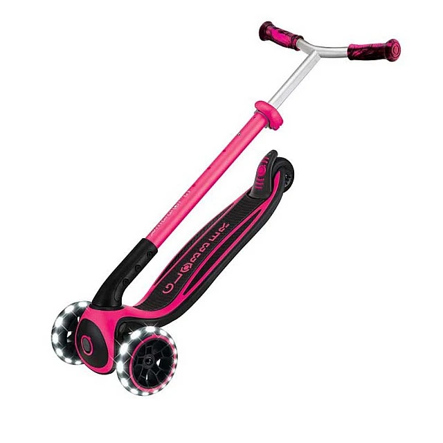 Folding scooter for children over 4 years old GLOBBER ACE LIGHTS, pink