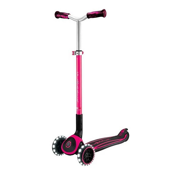 Folding scooter for children over 4 years old GLOBBER ACE LIGHTS, pink
