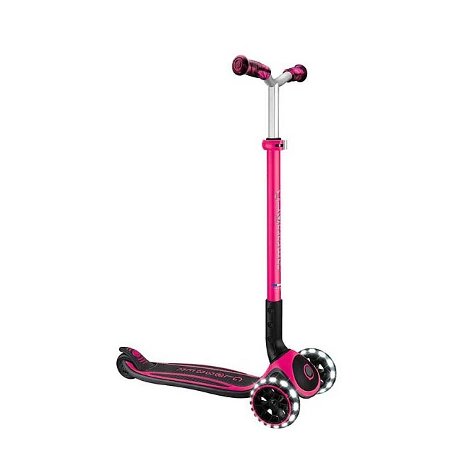 Folding scooter for children over 4 years old GLOBBER ACE LIGHTS, pink