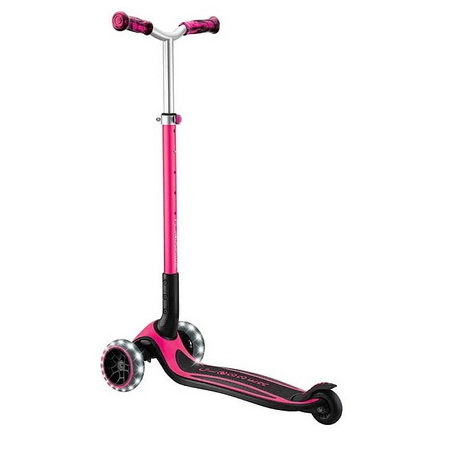 Folding scooter for children over 4 years old GLOBBER ACE LIGHTS, pink