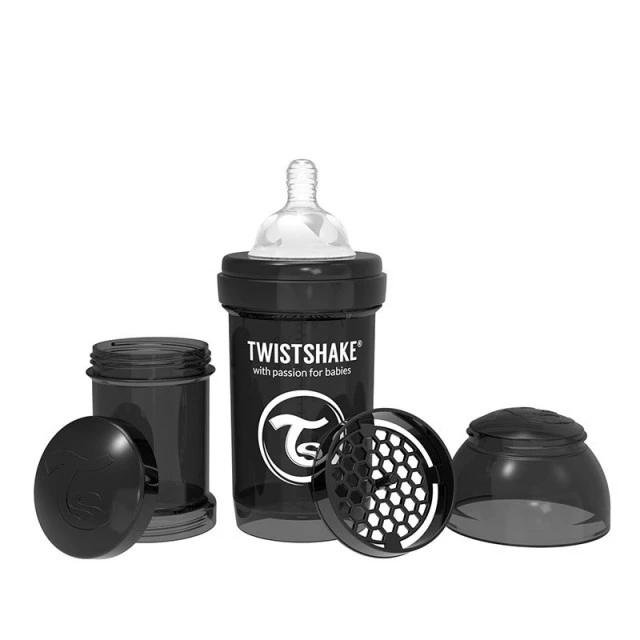 Anti-colic baby bottle Twistshake 180 ml black