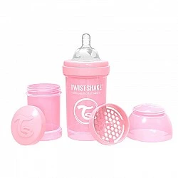 Bottle for babies against colic Twistshake 260 ml. pink