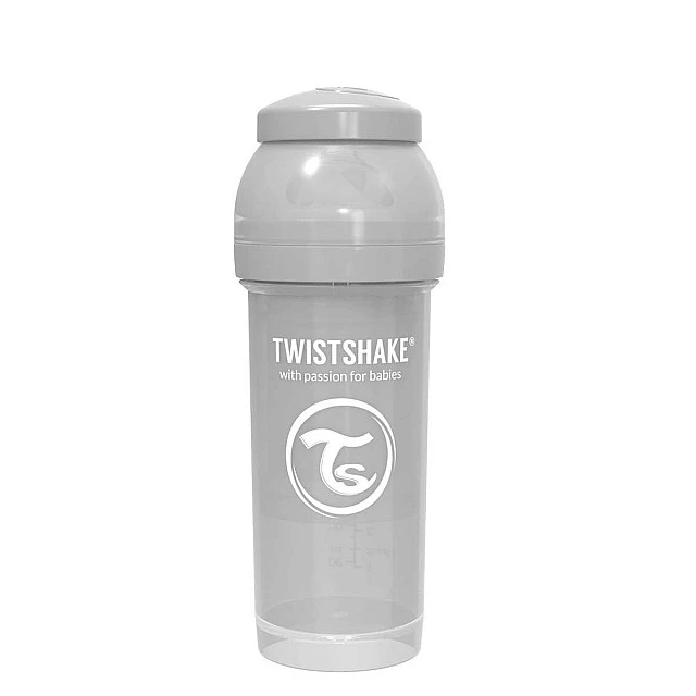 Bottle for babies against colic Twistshake 260 ml. gray