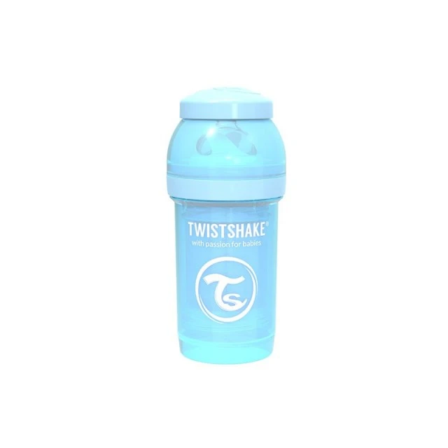 Bottle for babies against colic Twistshake 260 ml. light blue