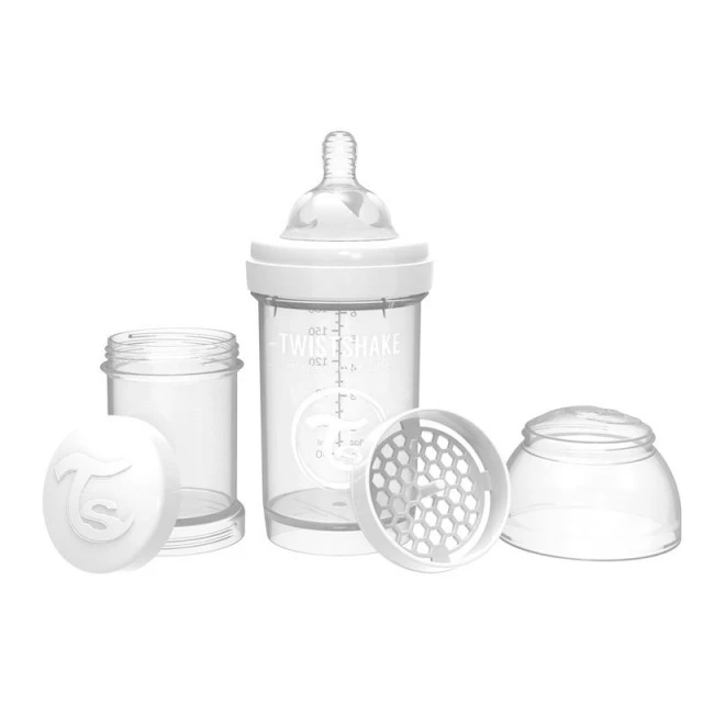 Bottle for babies against colic Twistshake 330 ml. white