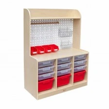 Storage cabinet for children's toys and tools