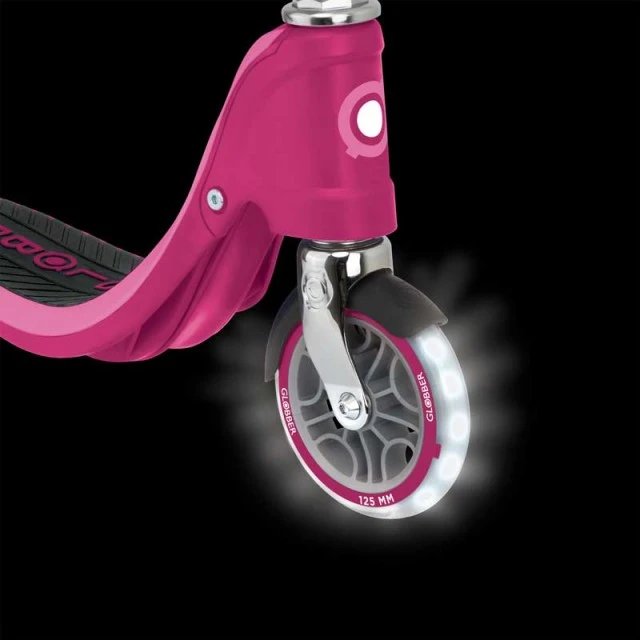 Светеща тротинетка с две колела FLOW 125 LIGHTS - розова