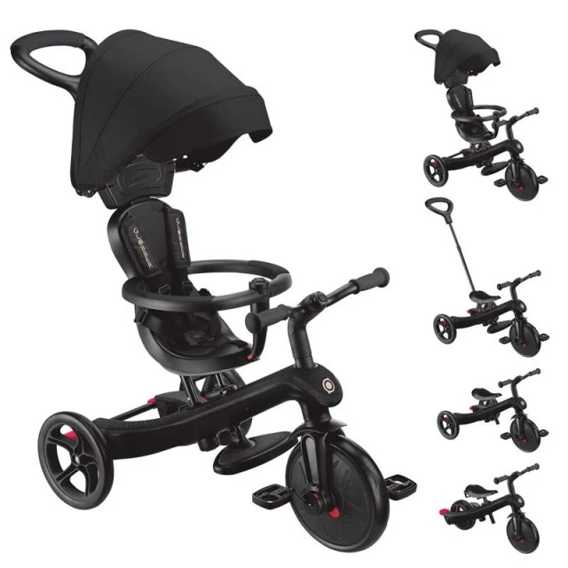 Триколка 4 в 1 GLOBBER EXPLORER TRIKE със сенник, черна