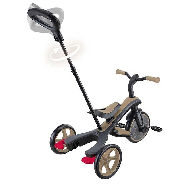 4-in-1 GLOBBER EXPLORER TRIKE tricycle with canopy in beige color