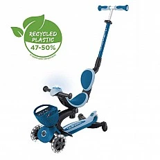 5-in-1 scooter GLOBBER GO UP BABY LEARN 360° FLASH LIGHTS, dark blue