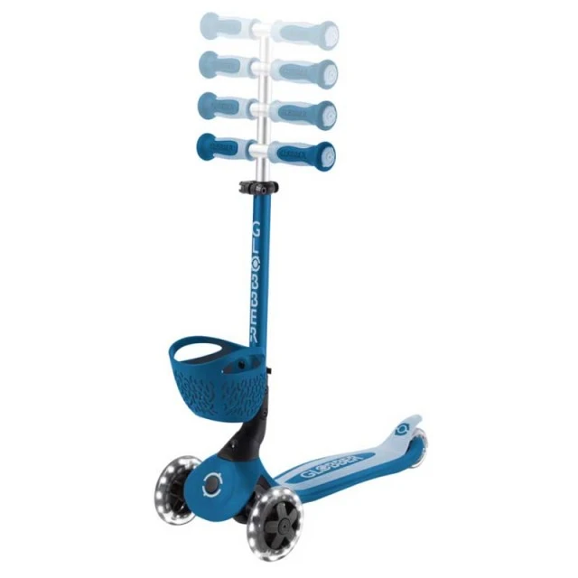 5-in-1 scooter GLOBBER GO UP BABY LEARN 360° FLASH LIGHTS, dark blue
