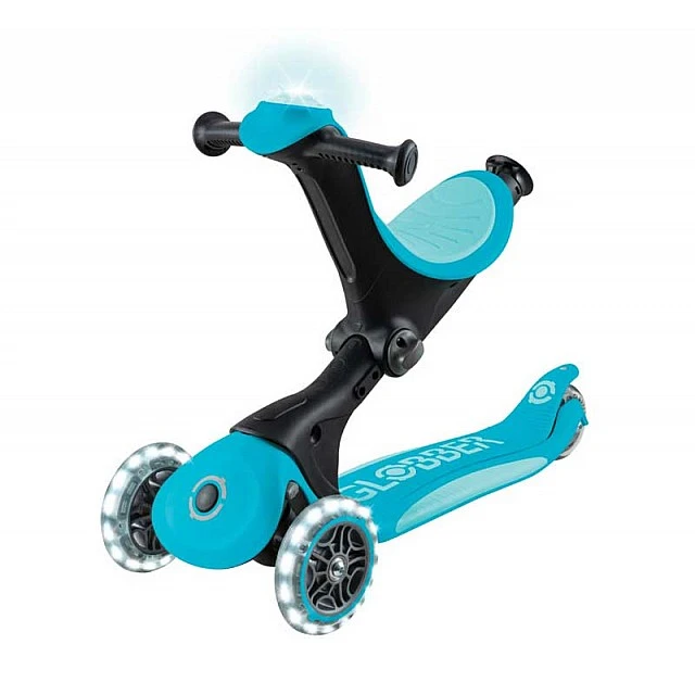 Scooter 5 in 1 GLOBBER GO UP DELUXE LIGHTS 360° - aqua