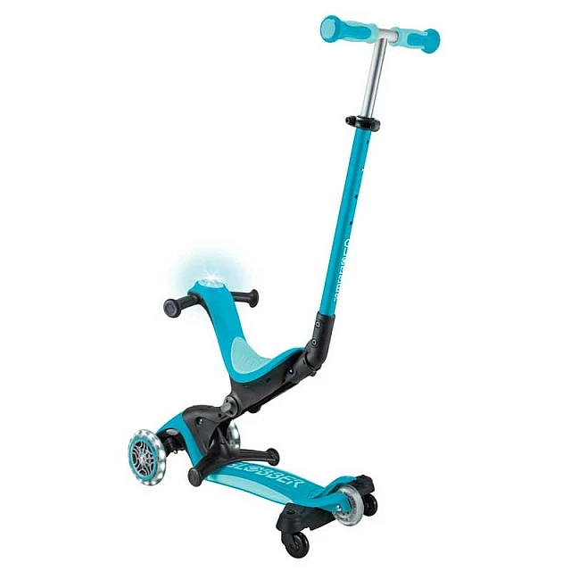 Scooter 5 in 1 GLOBBER GO UP DELUXE LIGHTS 360° - aqua