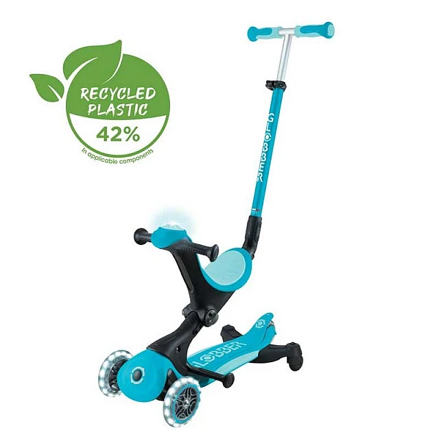Scooter 5 in 1 GLOBBER GO UP DELUXE LIGHTS 360° - aqua