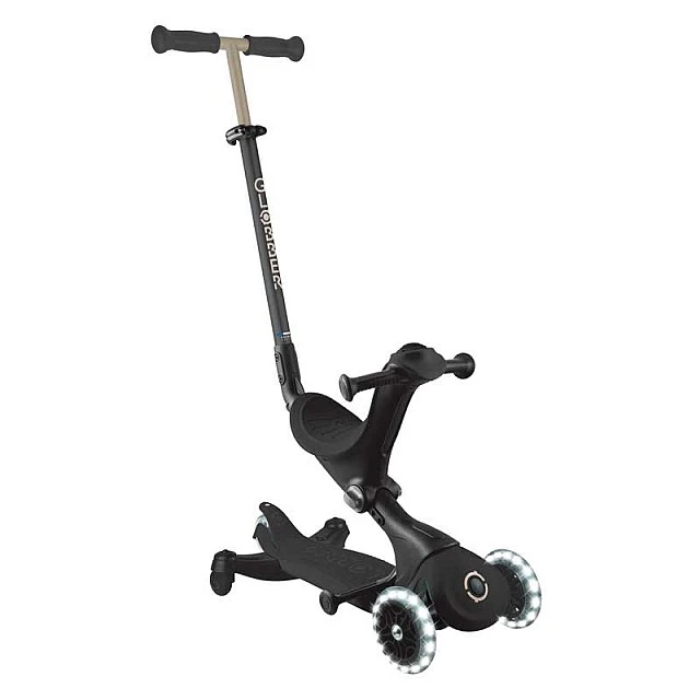 Scooter 5 in 1 GLOBBER GO UP DELUXE LIGHTS 360° - black