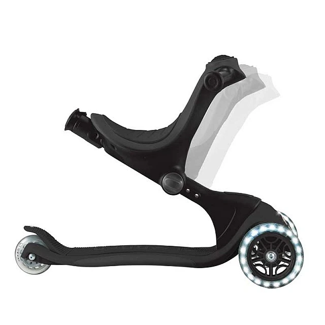 Scooter 5 in 1 GLOBBER GO UP DELUXE LIGHTS 360° - black