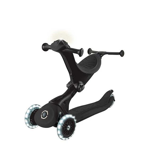 Scooter 5 in 1 GLOBBER GO UP DELUXE LIGHTS 360° - black