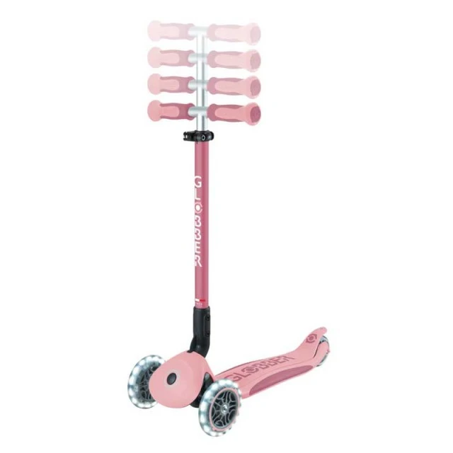 5 in 1 scooter GLOBBER GO UP DELUXE LIGHTS 360° - pastel pink