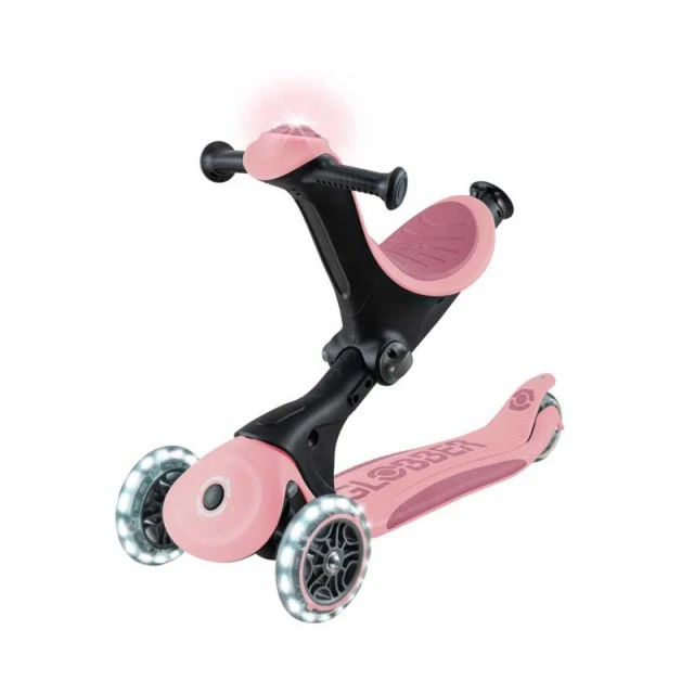 5 in 1 scooter GLOBBER GO UP DELUXE LIGHTS 360° - pastel pink