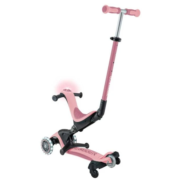 5 in 1 scooter GLOBBER GO UP DELUXE LIGHTS 360° - pastel pink