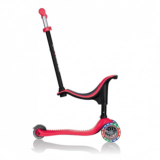 Globber 4 in 1 scooter with stabilizer, GO UP Sporty Lights - Red