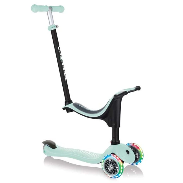Тротинетка Globber 4 в 1 със стабилизатор, GO UP Sporty Lights - Ментово зелено