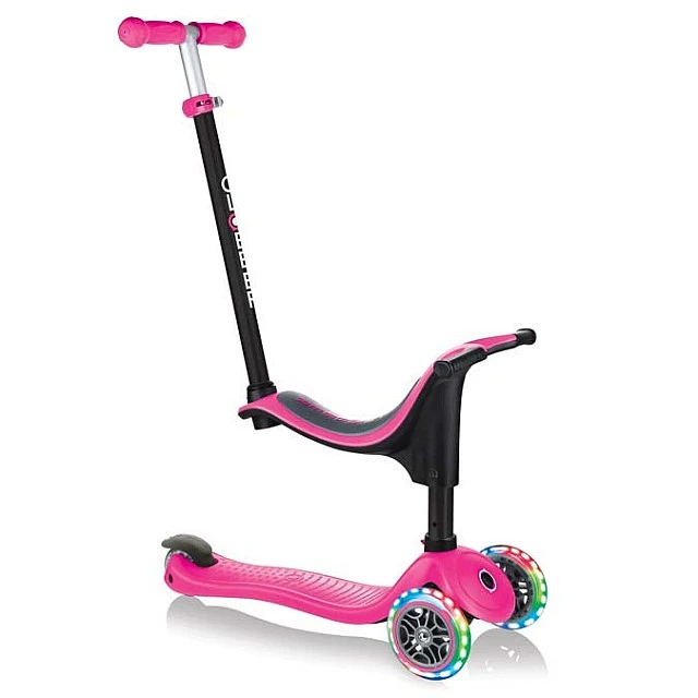 Globber 4 in 1 scooter with stabilizer, GO UP Sporty Lights - Pink