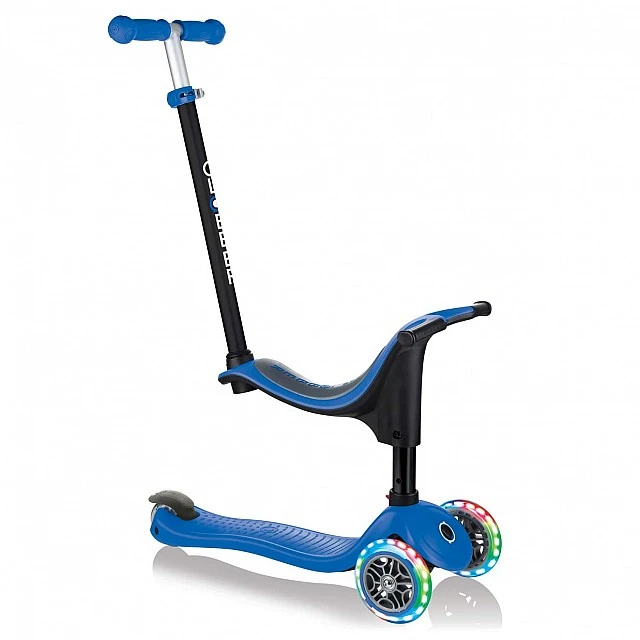 Globber 4 in 1 scooter with stabilizer, GO UP Sporty Lights - Blue