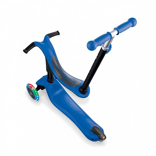 Globber 4 in 1 scooter with stabilizer, GO UP Sporty Lights - Blue