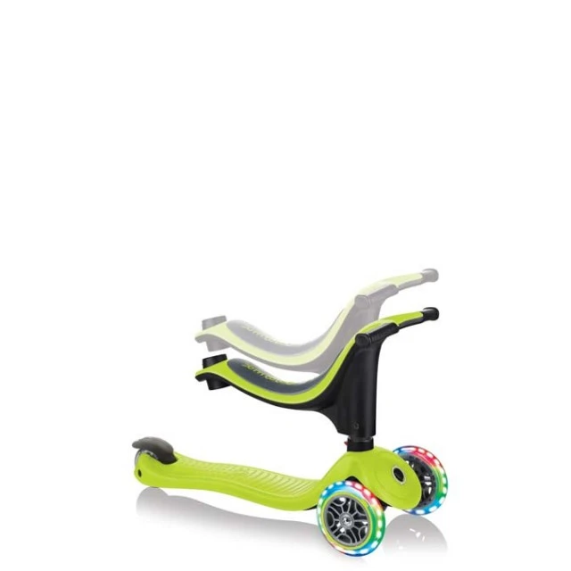 Globber 4 in 1 scooter with stabilizer, GO UP Sporty Lights - Green