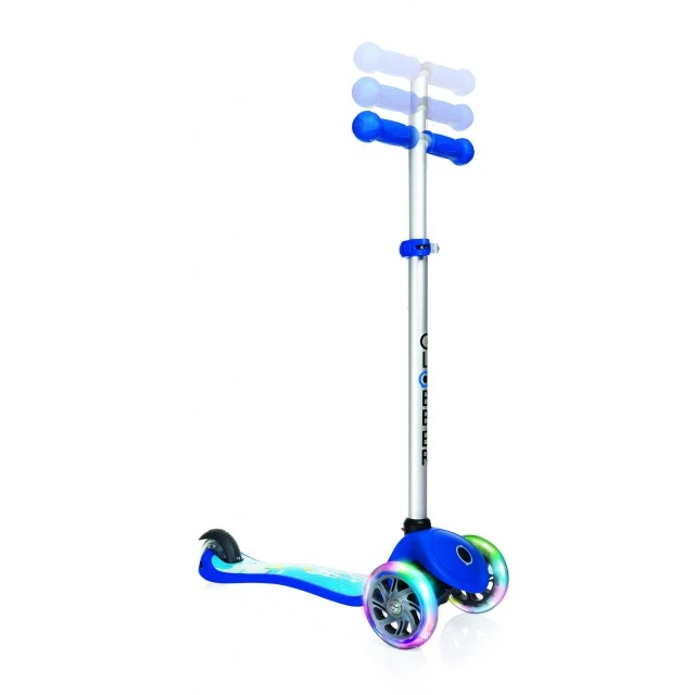 Primo Fantasy Light Scooter with Glowing Tires - Blue with Rocket Print