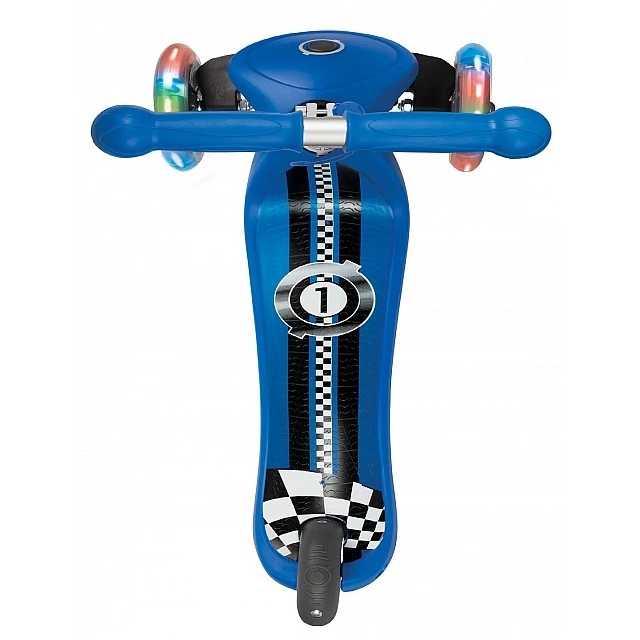 Primo Fantasy Light Scooter with Glowing Tires - Blue Racing Print