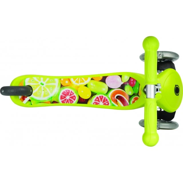 Primo Fantasy Light scooter with luminous tires - Green with fruit print